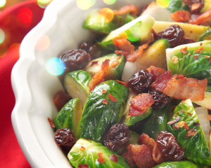 bacon raisin brussel sprouts